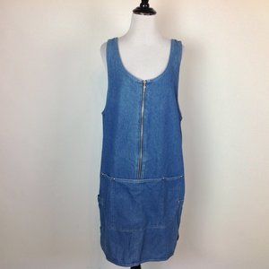 Vintage D.P.S. Denim Jumper Dress Pockets Womens S